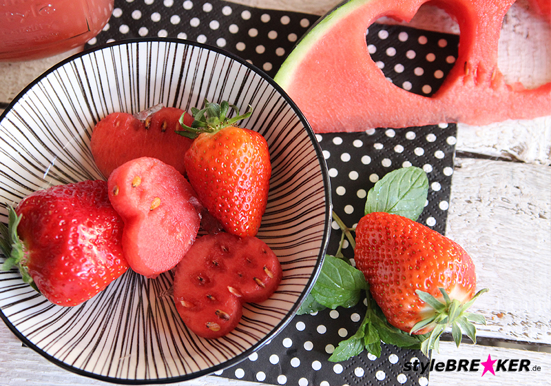 Eistee Wassermelone Minze Erdbeer f